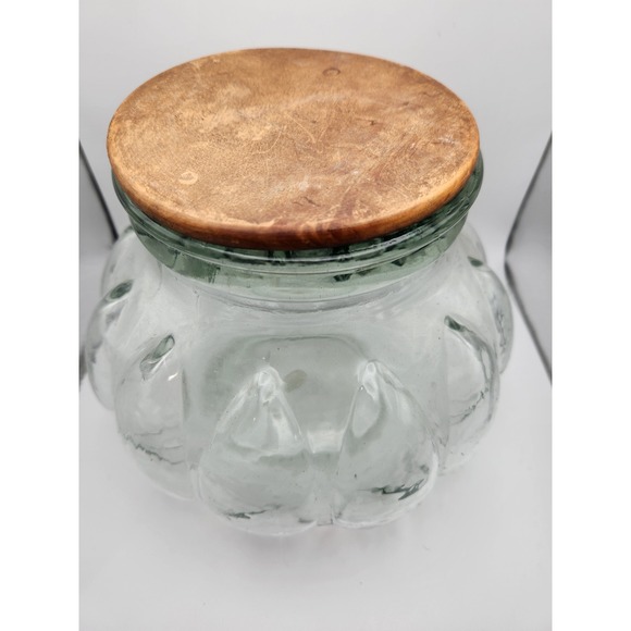 Vtg pier 1 potbelly‎ "pumpkin" jar | cookie jar with wooden lid - Picture 1 of 9